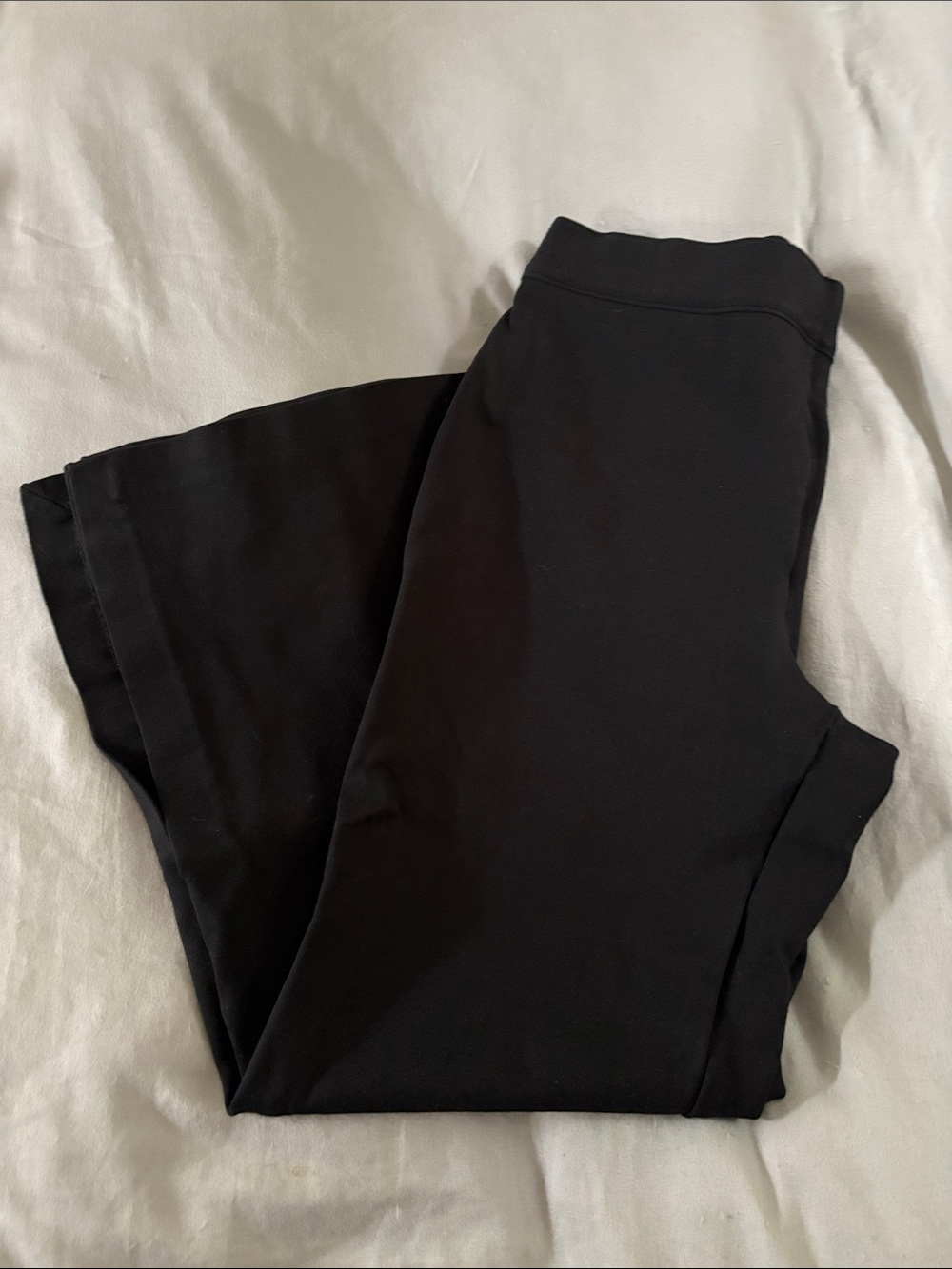 Black Stretch Pull-On Leggings (Split Hem)